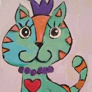 ACEO Art Card, "Party Cat"